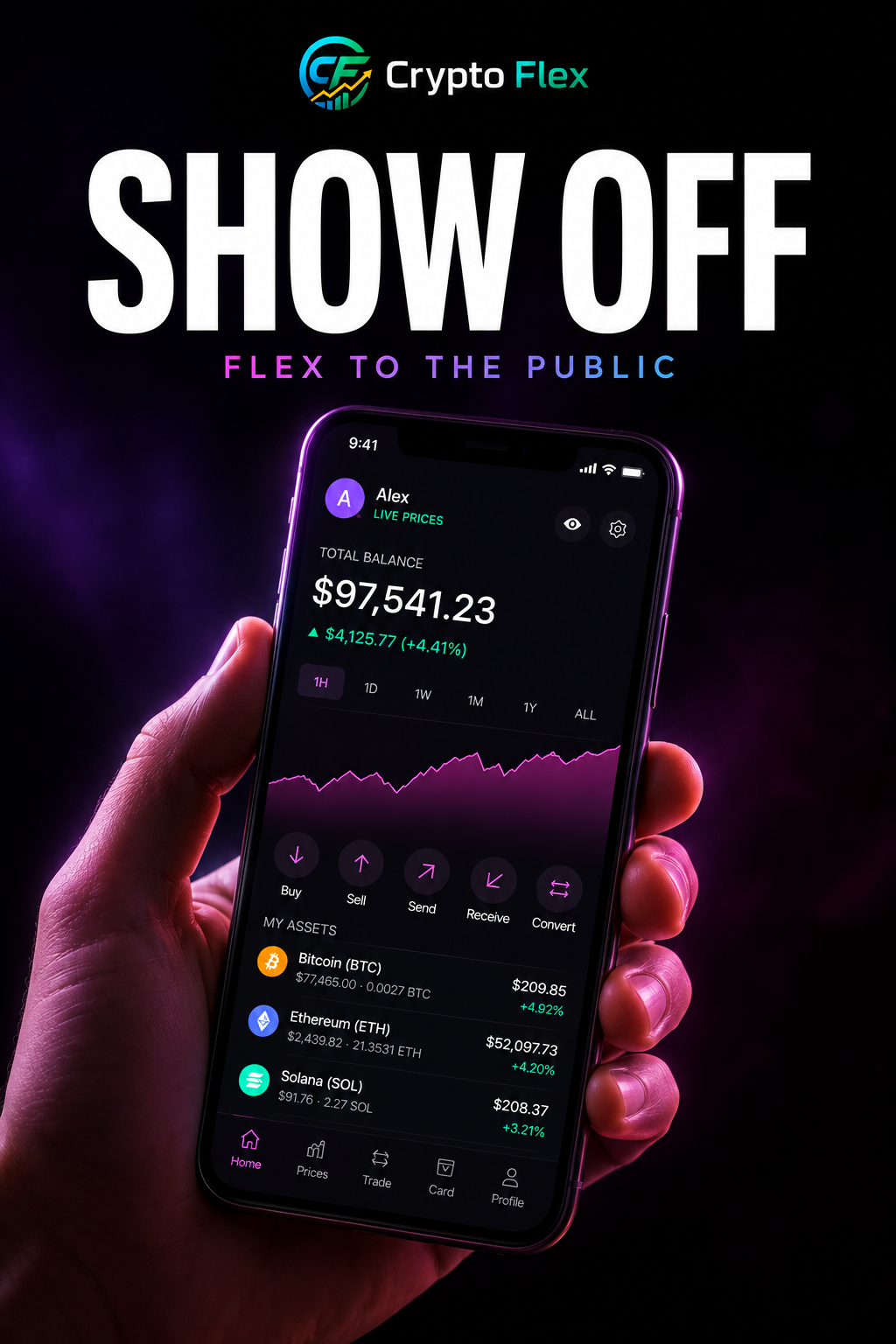 Crypto Flex portfolio showcase