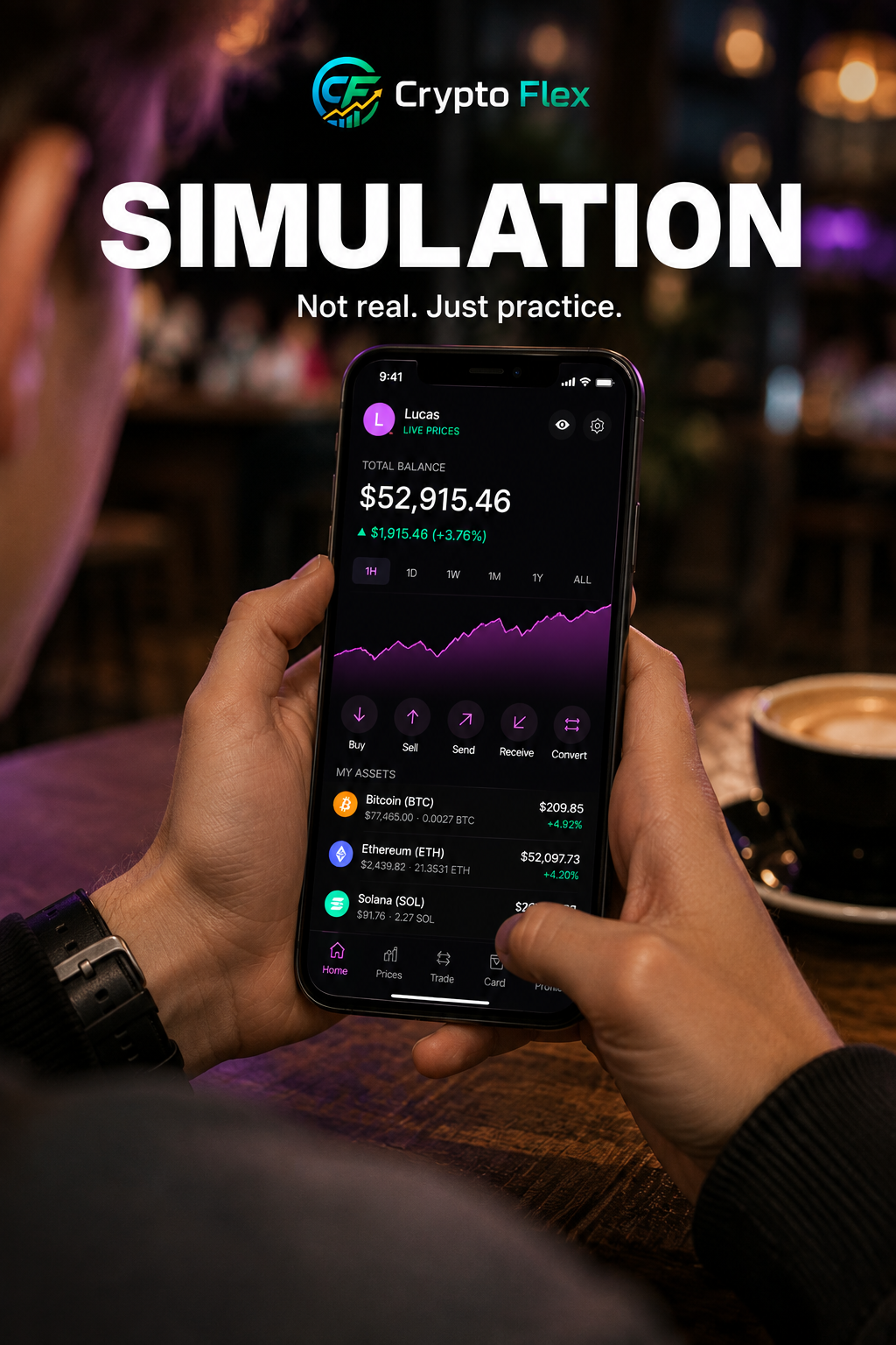 Crypto Flex social simulation